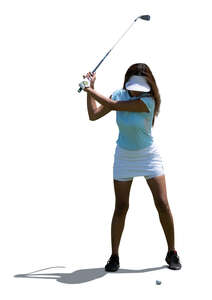 cut out woman playing golf