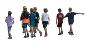 cut out group of children walking