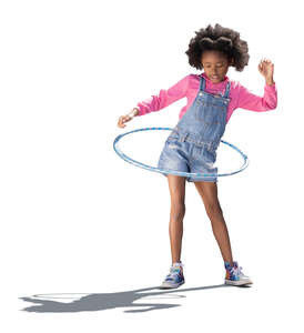 cut out backlit little girl hula hooping