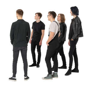 cut out group of young men standing