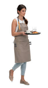 cut out waitress carrying a tray