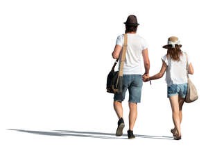cut out couple walking hand in hand