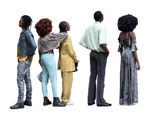 cut out group of cool black people standing casually