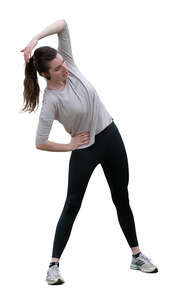 cut out woman doing stretching exercises