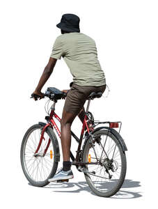 cut out black man riding a bike