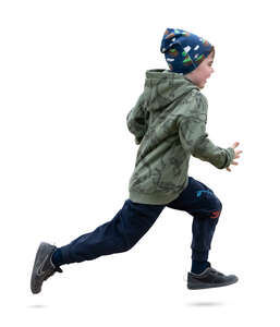 cut out little boy running