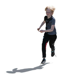 cut out backlit boy running