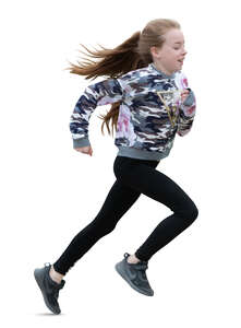 cut out little girl running