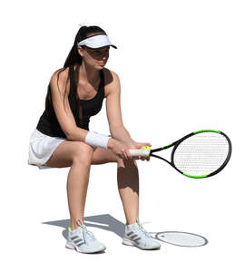 cut out tennis player sitting and resting