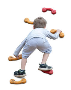 cut out little boy climbing on the playground