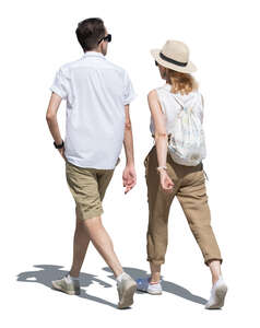 cut out couple in summer walking side by side