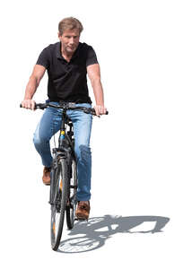 cut out man riding a bike