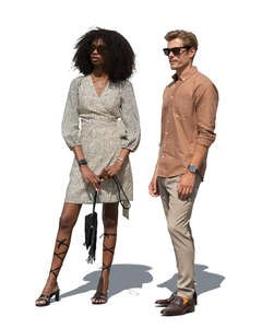 cut out chic man and woman standing