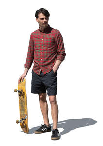 cut out man with a skateboard standing