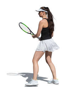 cut out woman playing tennis