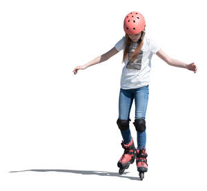 cut out girl rollerblading