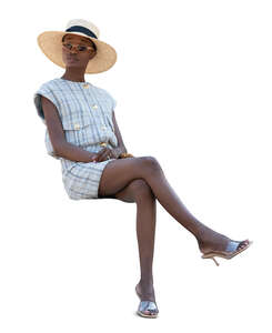 cut out elegant black woman sitting