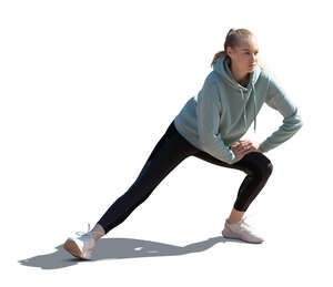 cut out woman doing stretching exercises