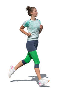 cut out woman running outside