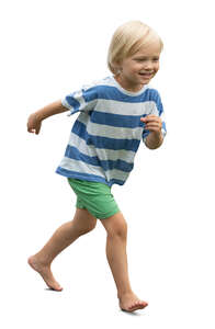 cut out little boy running barefoot