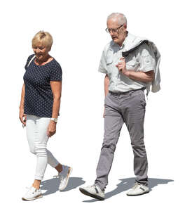cut out elderly man and woman walking