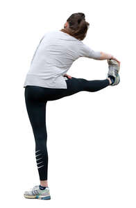 cut out woman doing stretching exercises