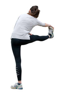 cut out woman doing stretching exercises