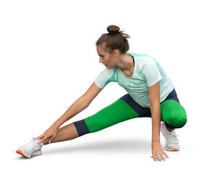 cut out woman doing sport exercises