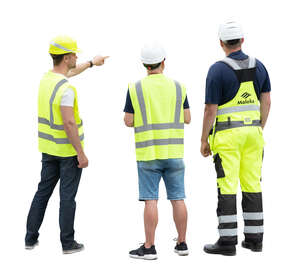 cut out group of construction workers standing