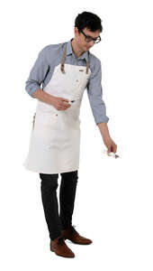 cut out waiter laying a table