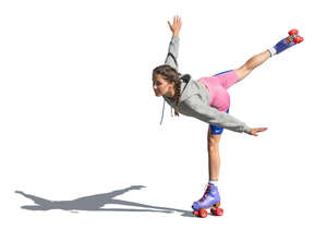 cut out woman roller skating