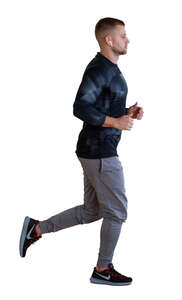 cut out man jogging