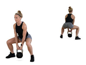 cut out woman working out in a gym in front of the mirror