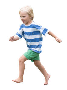 cut out boy running barefoot