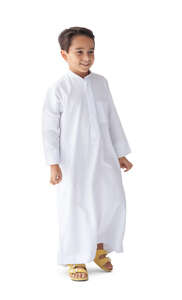 cut out little arab boy walking