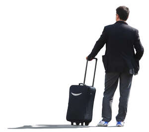 man with a suitcase standing