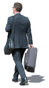 businessman with a suitcase walking