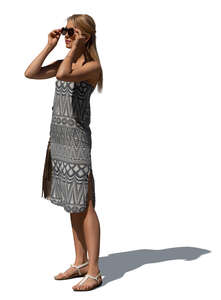 cut out woman in a summer dress standing