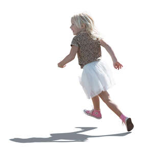 cut out backlit girl running around