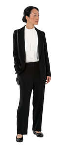 cut out asian businesswoman standing