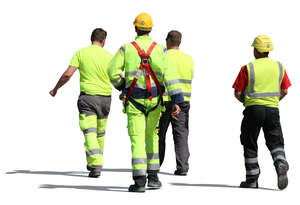 group of construction workers walking