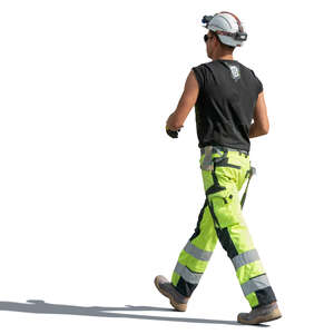 cut out workman walking