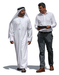 arab man talking with a businessman
