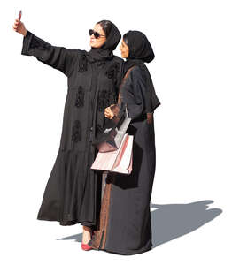 two muslim women taking a selfie