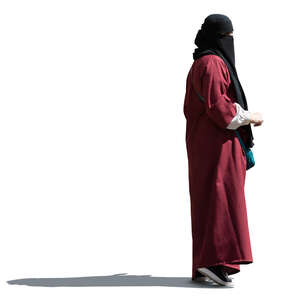 muslim woman with a niqab standing