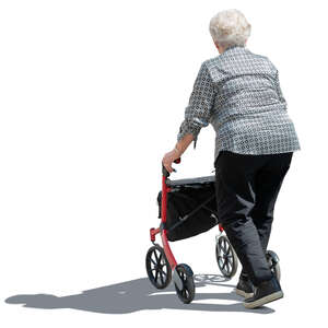 old woman with a walking frame