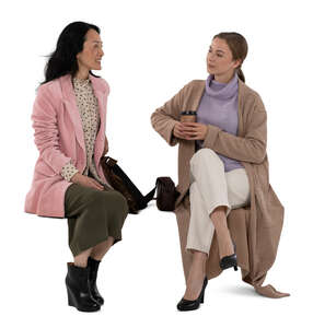 cut out women sitting and talking