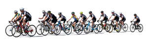 cut out large group of cyclists biking