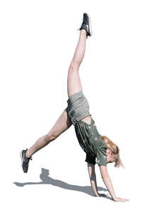 cut out girl doing a cartwheel