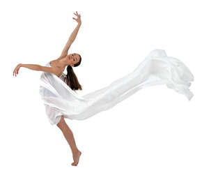 cut out female dancer performing modern dance